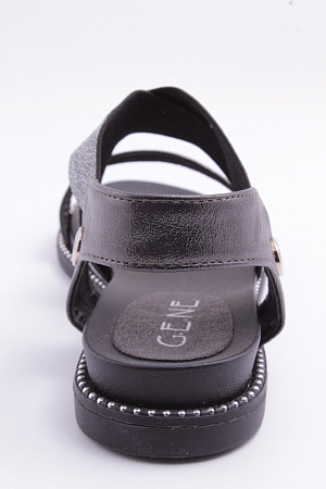 T4-80611-272 сандалии /10/ (BLACK PU/SILVER ELASTIC)